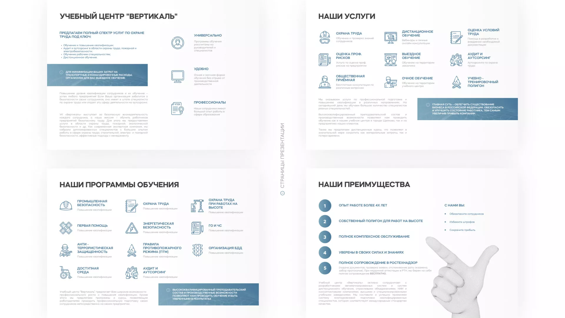 Разработка презентации для учебного центра «Вертикаль» в Реже